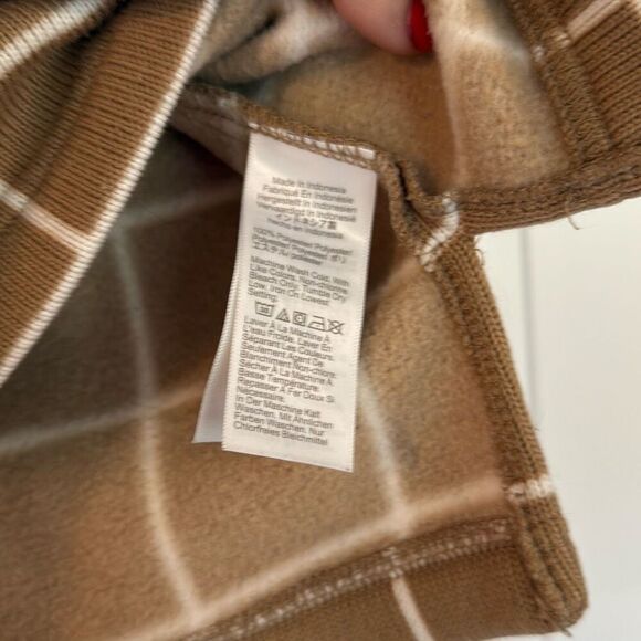 J.Crew windowpane fleece lined turtleneck sweater M - Picture 4 of 8